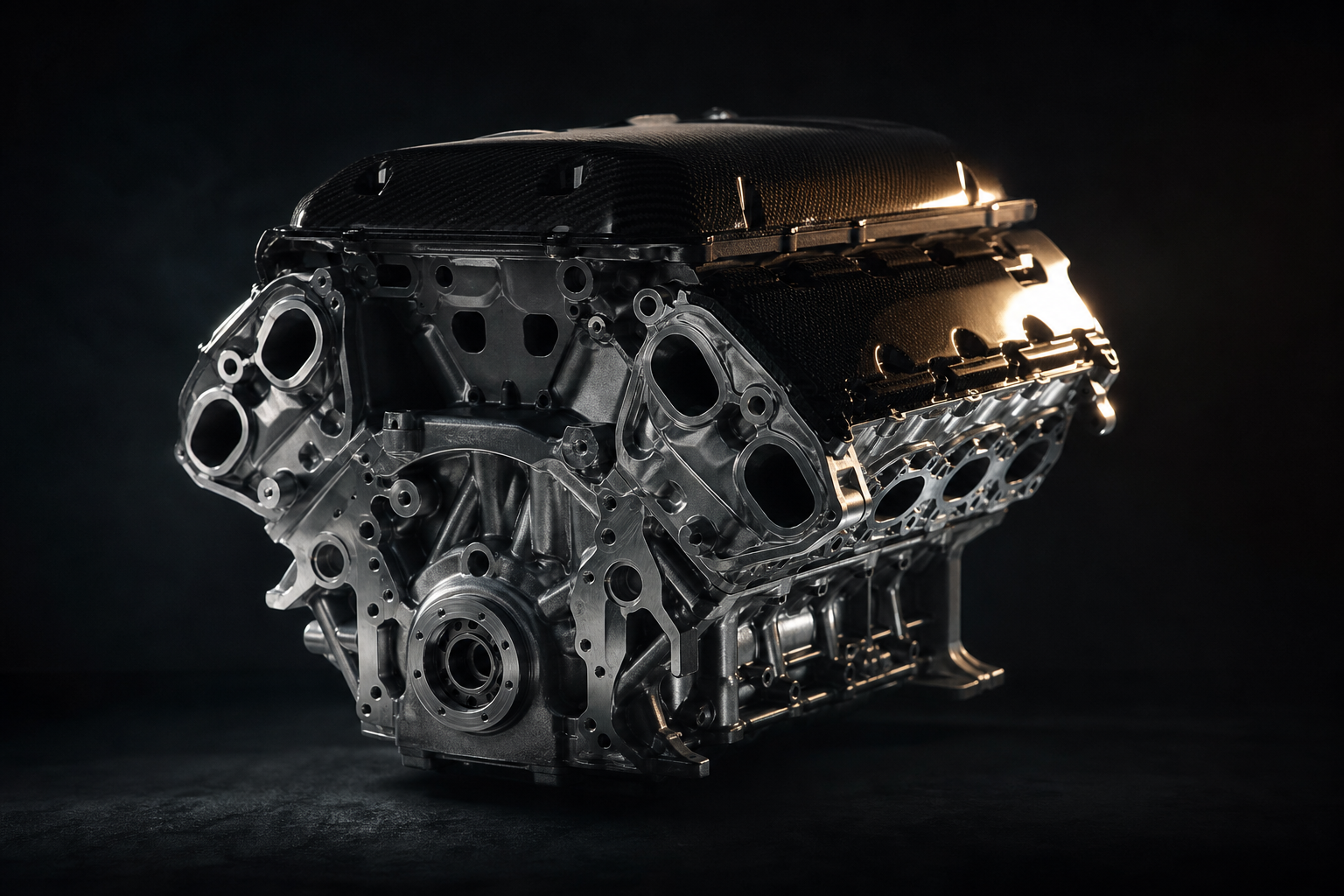 Bloc moteur V8 haute performance en studio pour V Performance